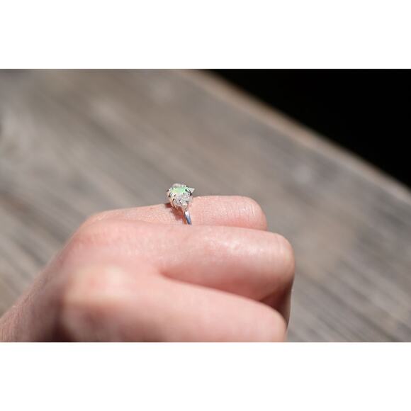 Opal Ring, Unique Engagement Ring size 8 - Picture 3 of 8